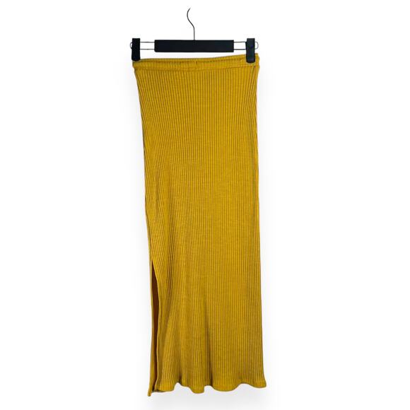 JONATHAN SIMKHAI Liliana Drawstring Midi Skirt Yellow sz XS - Picture 5 of 9